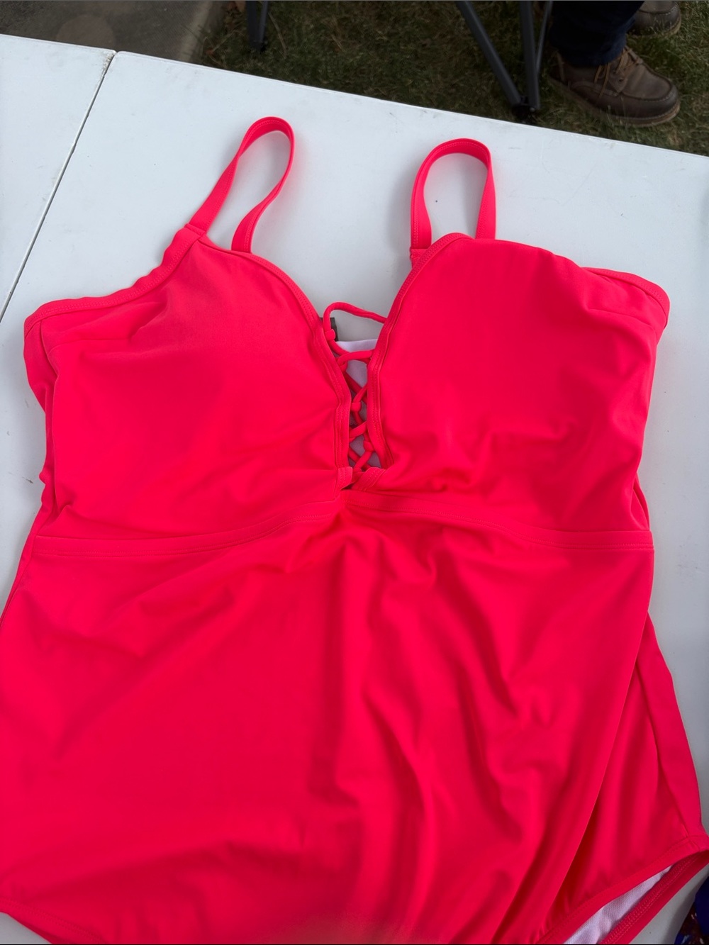 Women's One-Piece Swimsuit - Hot Pink - Picture 2 of 4